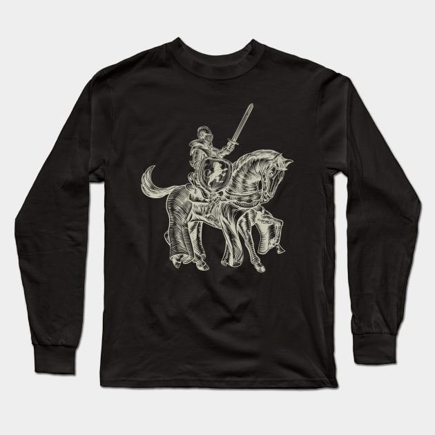 medieval knight on a horse Long Sleeve T-Shirt by Love My..